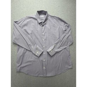 Peter Millar Shirt Mens 2XL Purple Check Long Sleeve Button Front Stretch Casual